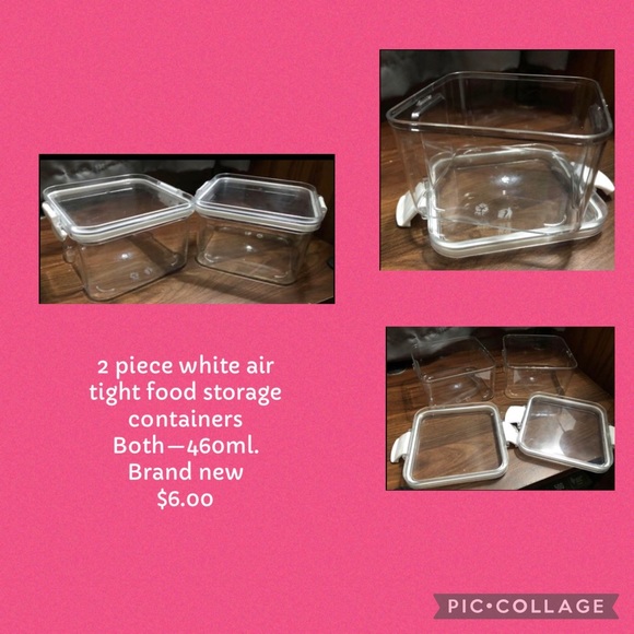 Kitchen 2 Piece White Air Tight Food Storage Containers Poshmark